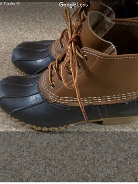 L.L. Bean Women's Two-Tone Brown and Black Duck Boots